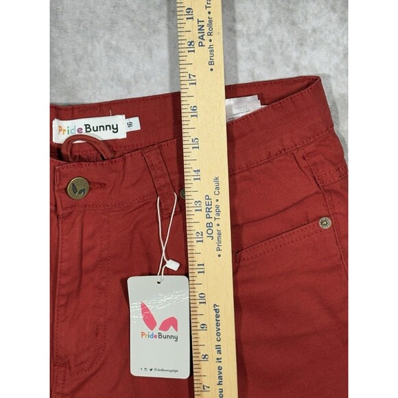 PRIDE BUNNY Shorts Women’s 16 Red Rainbow Roll Up Cuffs New With Tags - Picture 5 of 5